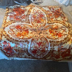 white fox satin scarf top